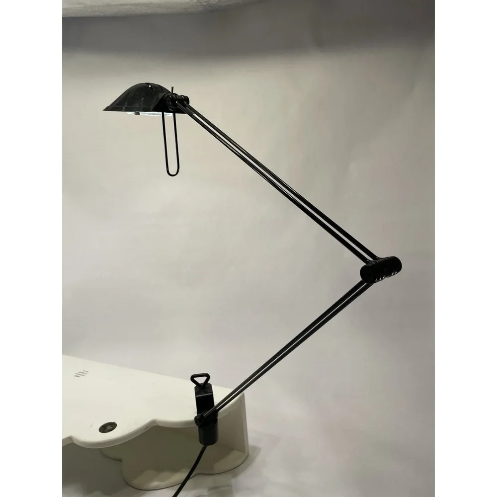 Vtg Ikea Articulating Desk Lamp With Clamp Black Halogen Working